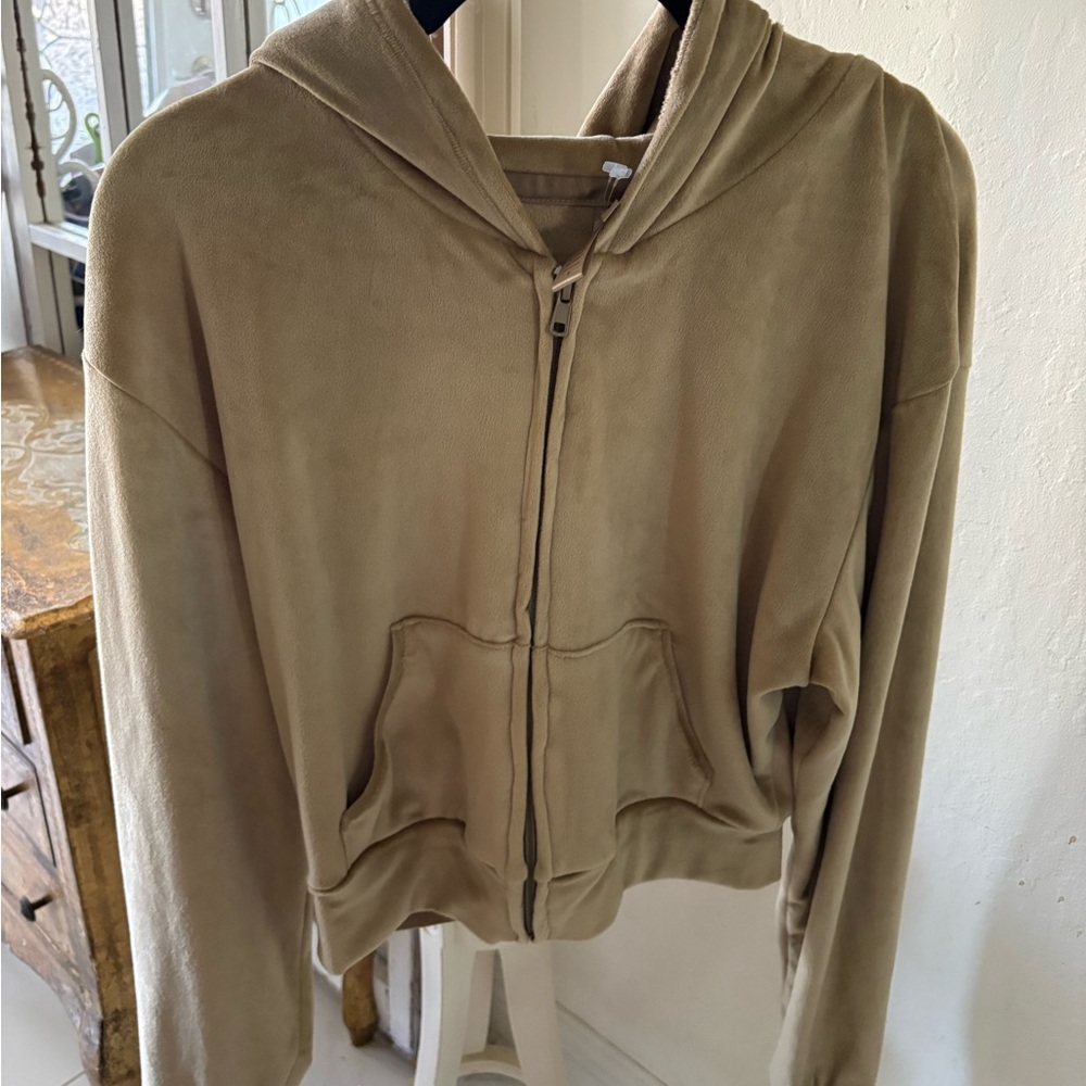 Skims Velour Zip Up Hoodie Size S